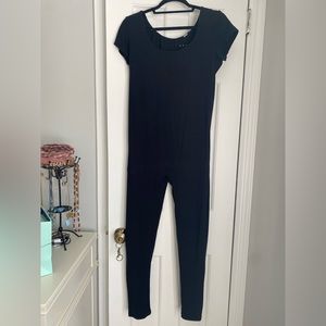 Hatch maternity cap sleeve unitard black